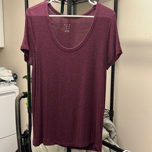 Medium A New Day Burgundy Scoop Neck Soft Light Tee